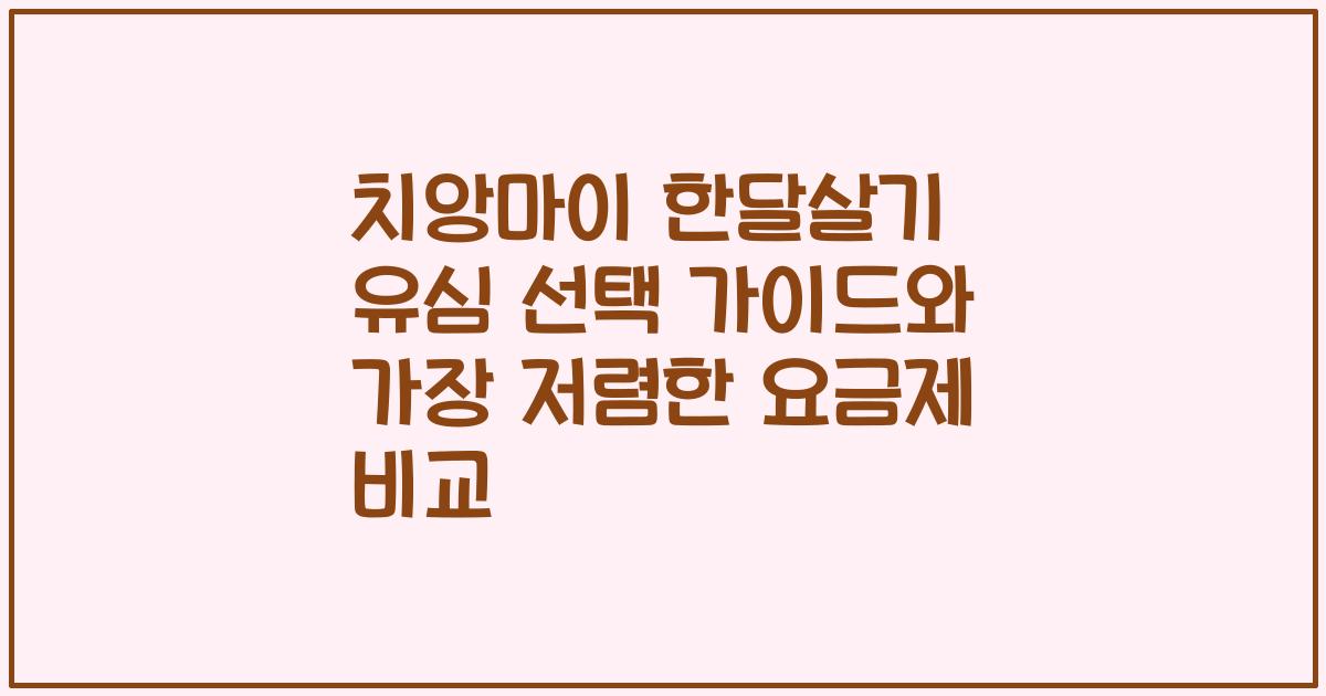 치앙마이 한달살기 유심 선택 가이드와 가장 저렴한 요금제 비교